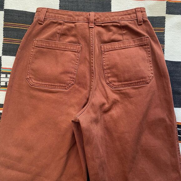Universal Thread Rust Colored Wide Leg Cropped Denim Jeans. Size 4/27. Boho. - Picture 7 of 13